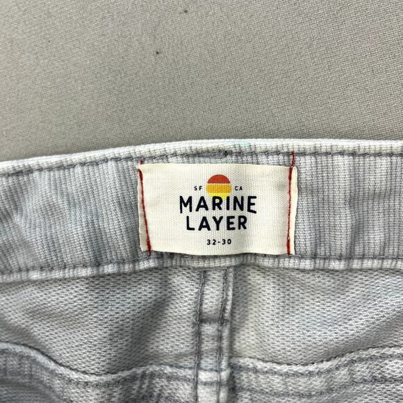 Marine Layer Pants Mens 32x30 Gray Chino Corduroy Slim Fit Straight Leg Casual - Picture 6 of 14